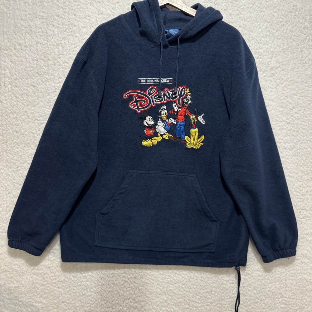 VINTAGE The Original Crew Disney Hoodie Fleece Pullover 90s‎ Sweatshirt Size XL